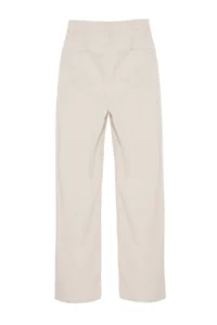 TRENDYOLMİLLA Ecru Waist Detailed High Waist Wide Leg Wide Leg 100% Cotton Non-Stretch jeans - Image 7