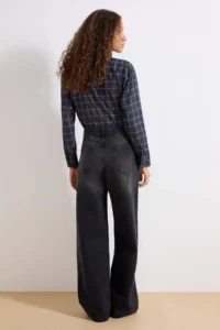 TRENDYOLMİLLA Black High Waist Ekstra Wide Leg Palazzo Pants Wide Leg 100% Cotton Non-Stretch jeans - Image 4