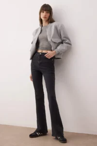 TRENDYOLMİLLA Anthracite High Waist comfort/Flexible Flare jeans - Image 6
