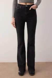 TRENDYOLMİLLA Anthracite High Waist comfort/Flexible Flare jeans - Image 8