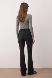 TRENDYOLMİLLA Anthracite High Waist comfort/Flexible Flare jeans - Image 9