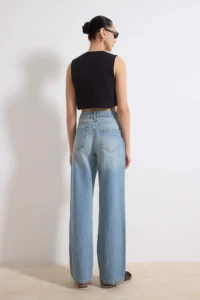 TRENDYOLMİLLA Light Blue-6001  High Waist Wide Leg jeans - Image 4