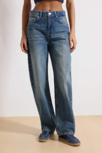TRENDYOLMİLLA Mavi High Waist Baggy 100% Cotton Non-Stretch jeans - Image 3