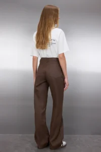 TRENDYOLMİLLA Brown Coated High Waist Wide Leg jeans - Image 4