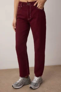 TRENDYOLMİLLA Burgundy Cut-Out High Waist Straight jeans - Image 3
