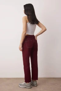 TRENDYOLMİLLA Burgundy Cut-Out High Waist Straight jeans - Image 4