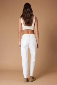 TRENDYOLMİLLA Ecru Cut-out High Waist Straight 100% Cotton Non-Stretch jeans - Image 4