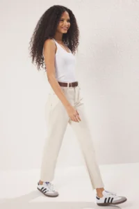 TRENDYOLMİLLA Ecru Cut-out High Waist Straight 100% Cotton Non-Stretch jeans - Image 7