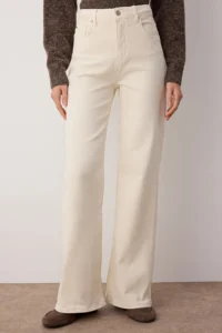 TRENDYOLMİLLA Ecru High Waist Middle Flexible Wide Leg jeans - Image 3