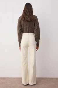 TRENDYOLMİLLA Ecru High Waist Middle Flexible Wide Leg jeans - Image 4