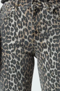 TRENDYOLMİLLA Multicolored Leopard Patterned Brown High Waist Middle Flexible Wide Leg jeans - Image 8