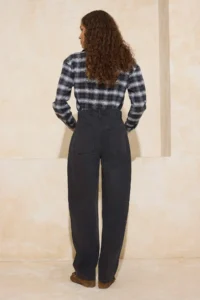 TRENDYOLMİLLA Black More Sustainable Stitching Detailed Low Waist Loose Baggy 100% Cotton jeans - Image 4