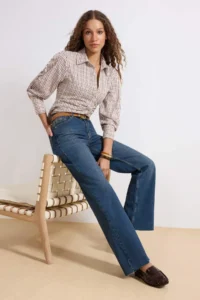 TRENDYOLMİLLA Mavi High Waist Straight 100% Cotton Non-Stretch jeans - Image 2