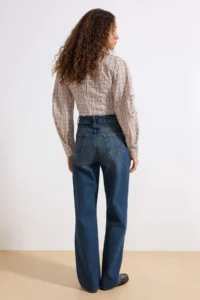 TRENDYOLMİLLA Mavi High Waist Straight 100% Cotton Non-Stretch jeans - Image 4