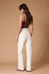 TRENDYOLMİLLA Ecru Cut-out High Waist Straight 100% Cotton Non-Stretch jeans - Image 4