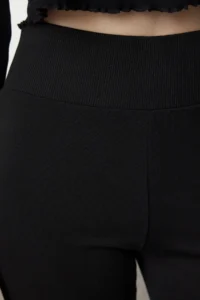 TRENDYOLMİLLA Black Wide Leg/flared leg High Waist interlock Flexible Knitting Pants - Image 5