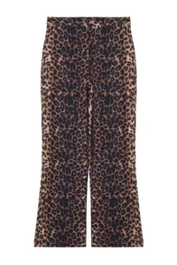 TRENDYOLMİLLA Brown Leopard Patterned Straigth/Plain Kesim Weaving Dress Pants - Image 8