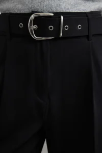 TRENDYOLMİLLA Black Arched Bilek Size Weaving Dress Pants - Image 5