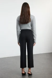 TRENDYOLMİLLA Black Arched Bilek Size Weaving Dress Pants - Image 6