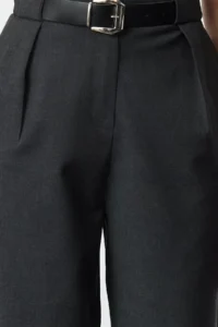 TRENDYOLMİLLA Anthracite Arched Straigt/Plain Kesim Weaving Dress Pants - Image 3