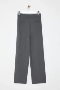 TRENDYOLMİLLA Gray Wide Leg Wide Leg pleated Weaving Pants - Image 7
