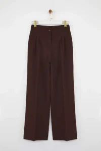 TRENDYOLMİLLA Brown Pilili Wide Leg/Wide Leg Pants - Image 5