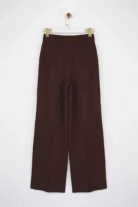 TRENDYOLMİLLA Brown Pilili Wide Leg/Wide Leg Pants - Image 6