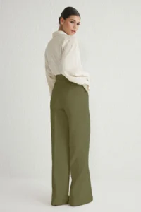 TRENDYOLMİLLA Light Khaki Pilili Wide Leg/Wide Leg Pants  Palazzo Pants - Image 7