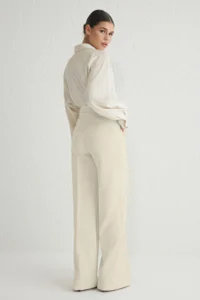 TRENDYOLMİLLA Ecru Pilili Wide Leg/Wide Leg Weaving Pants  Palazzo Pants - Image 8