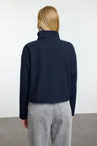 TRENDYOLMİLLA Navy Blue-Gray 2 Sets Paket Thessaloniki Regular/Normal Pattern Zippered Collar Knitting Sweatshirt - Image 6