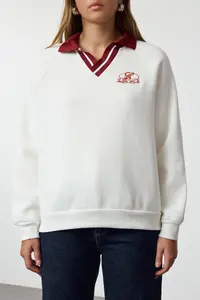 TRENDYOLMİLLA Ecru  Knitting Sweatshirt - Image 4