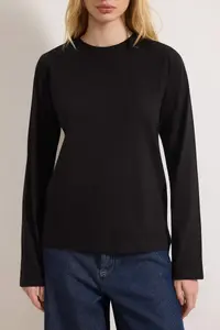 TRENDYOLMİLLA Black-Gray 2 Sets Paket 100% Cotton Crew Neck Regular/Normal Cut Knitting T-Shirt - Image 5
