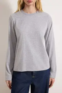 TRENDYOLMİLLA Black-Gray 2 Sets Paket 100% Cotton Crew Neck Regular/Normal Cut Knitting T-Shirt - Image 8