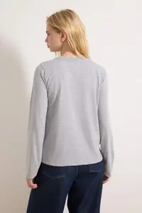 TRENDYOLMİLLA Black-Gray 2 Sets Paket 100% Cotton Crew Neck Regular/Normal Cut Knitting T-Shirt - Image 9