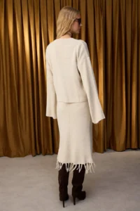 TRENDYOLMİLLA Special Collection Stone Skirt Tasseled Knitwear Top and Bottom Set - Image 4