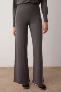 TRENDYOLMİLLA Wardrobe Essentials Anthracite Mercerized Look Knitwear Cardigan-Pants Top and Bottom Set | - Image 3