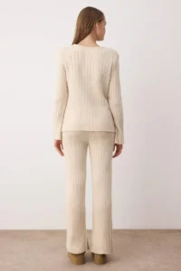 TRENDYOLMİLLA Stone Soft textured Sweater-Pants Knitwear Top and Bottom Set - Image 2