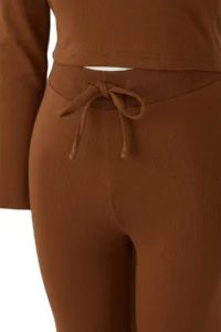 TRENDYOLMİLLA Wardrobe Essentials – Brown slim/Firmed Top and Bottom Set | - Image 6