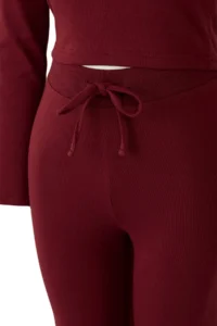 TRENDYOLMİLLA Wardrobe Essentials – Burgundy slim/Fitting Knitting Top and Bottom Set | - Image 6