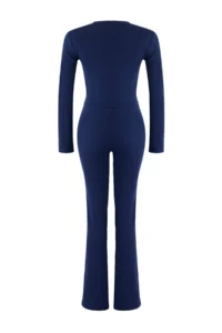TRENDYOLMİLLA Wardrobe Essentials – Navy Blue slim/Fitting Knitting Top and Bottom Set | - Image 6