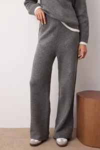 TRENDYOLMİLLA Anthracite Color Bloklu Sweater-Pants Knitwear Bottom - Top Set - Image 3