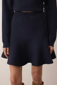 TRENDYOLMİLLA Navy Blue Soft textured Sweater-Skirt Knitwear Bottom - Top Set - Image 3