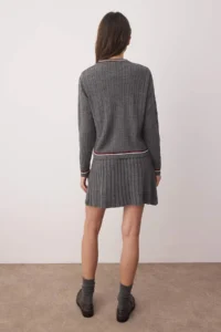 TRENDYOLMİLLA Anthracite Soft textured Cardigan-Blouse-Skirt Knitwear Set - Image 4