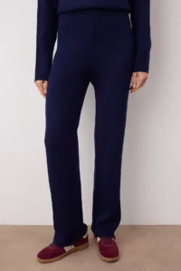 TRENDYOLMİLLA Navy Blue Basic Zippered Sweater-Pants Knitwear Bottom - Top Set - Image 4
