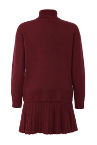 TRENDYOLMİLLA Burgundy Soft textured Turtleneck Sweater-Skirt Knitwear Bottom - Top Set - Image 7