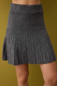TRENDYOLMİLLA Anthracite Soft textured Turtleneck Sweater-Skirt Knitwear Bottom - Top Set - Image 3