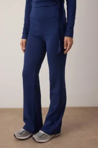 TRENDYOLMİLLA Navy Blue Double breasted Close-fitting Long Sleeve Flexible Knitting Top and Bottom Set - Image 3