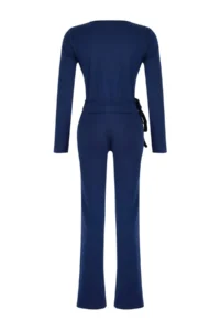 TRENDYOLMİLLA Navy Blue Double breasted Close-fitting Long Sleeve Flexible Knitting Top and Bottom Set - Image 7