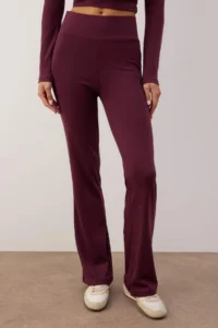 TRENDYOLMİLLA Plum Double breasted Close-fitting Long Sleeve Flexible Knitting Top and Bottom Set - Image 3