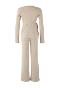 TRENDYOLMİLLA Stone wrap Wideleg/Wide Leg Knitting Top and Bottom Set - Image 6